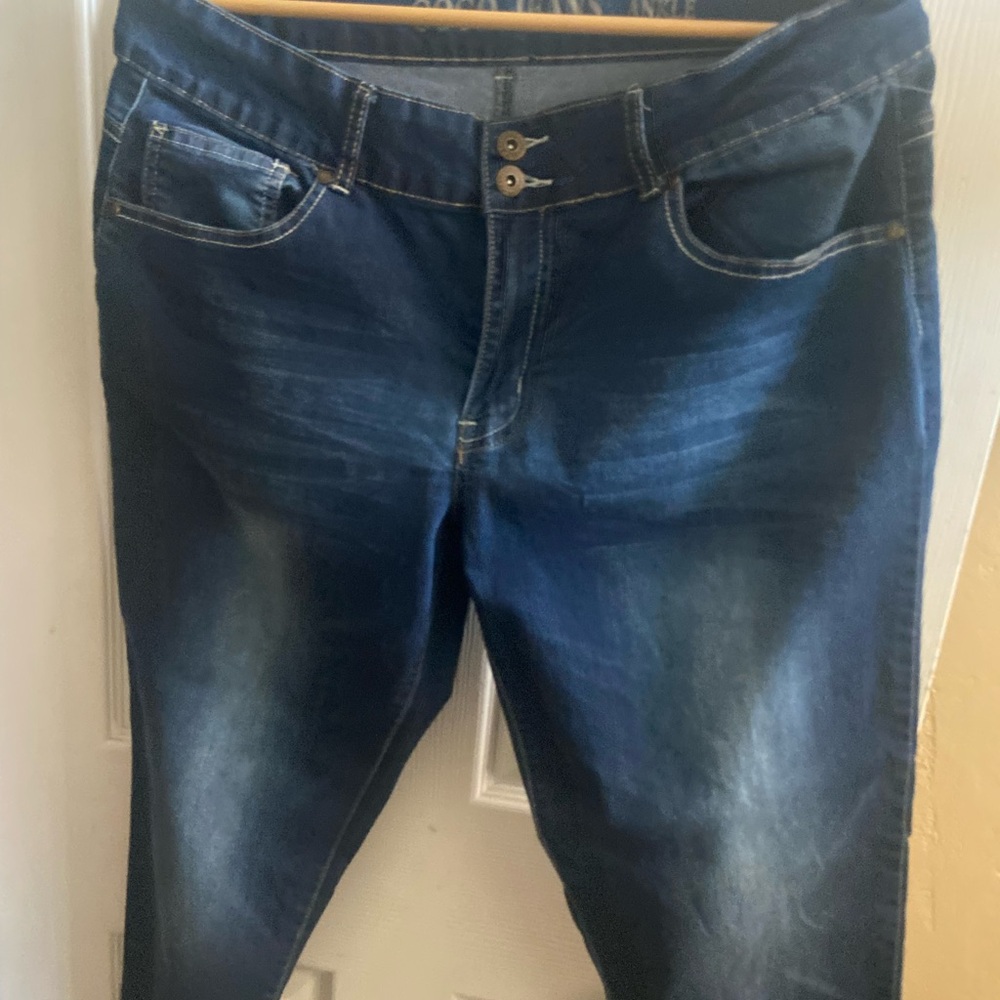 GOGO Women's Skinny Jeans - Dark Blue